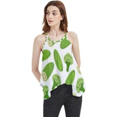 Vegetable Pattern With Composition Broccoli Flowy Camisole Tank Top by pakminggu