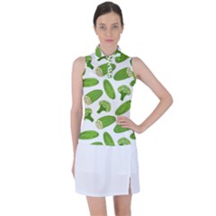 Vegetable Pattern With Composition Broccoli Women s Sleeveless Polo T-shirt by pakminggu