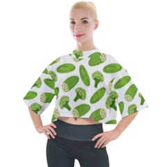 Vegetable Pattern With Composition Broccoli Mock Neck T-shirt by pakminggu