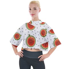 Seamless Background Pattern With Watermelon Slices Mock Neck T-shirt by pakminggu