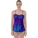 Realistic Night Sky With Constellations Babydoll Tankini Top View1