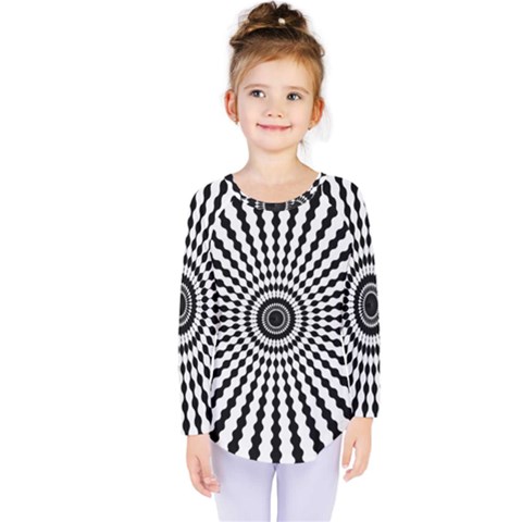 Starburst-sunburst-hypnotic Kids  Long Sleeve T-shirt by Bedest