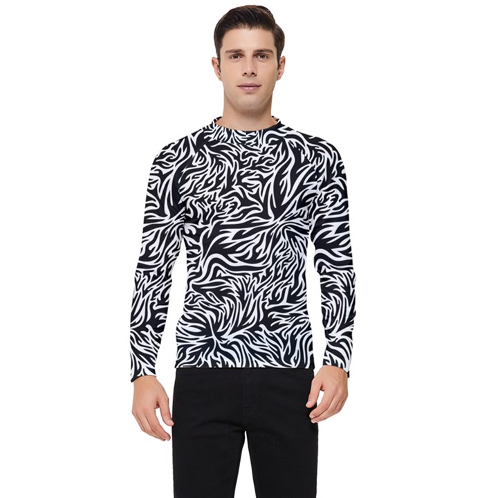 Flame Fire Pattern Digital Art Men s Long Sleeve Rash Guard