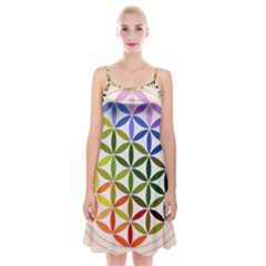 Mandala Rainbow Colorful Spaghetti Strap Velvet Dress by Bedest