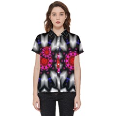 Kaleidoscope-round-metal Short Sleeve Pocket Shirt by Bedest