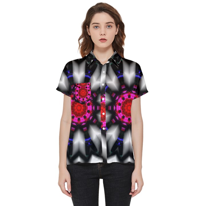 Kaleidoscope-round-metal Short Sleeve Pocket Shirt