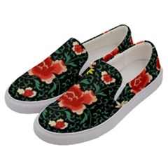 Background Vintage Japanese Design Men s Canvas Slip Ons by Bedest