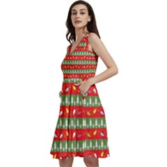 Christmas-papers-red-and-green Sleeveless V-neck Skater Dress With Pockets by Bedest