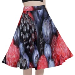 Berries-01 A-line Full Circle Midi Skirt With Pocket by nateshop