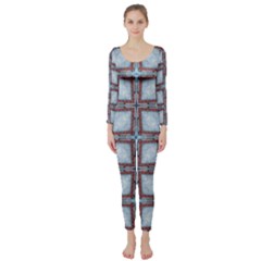 Pattern-cross-geometric-shape Long Sleeve Catsuit by Bedest