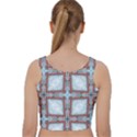 Pattern-cross-geometric-shape Velvet Racer Back Crop Top View2