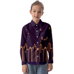 Skyscraper Town Urban Towers Kids  Long Sleeve Shirt by pakminggu