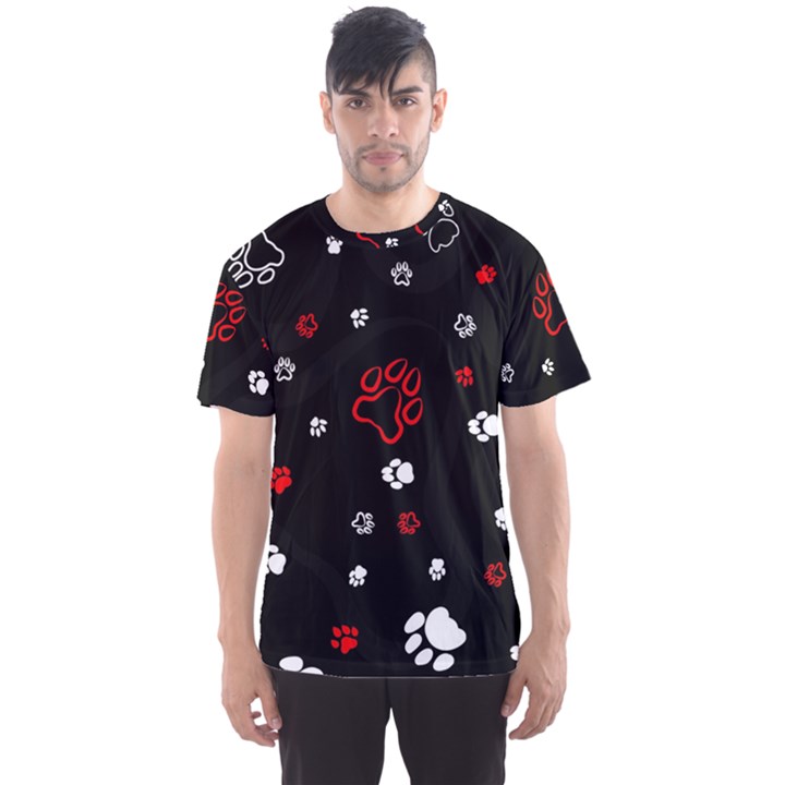 Art Pattern Traces Paw Men s Sport Mesh T-Shirt