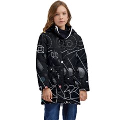 Future Space Aesthetic Math Kids  Hooded Longline Puffer Jacket by pakminggu