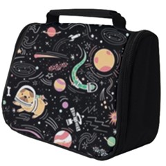 Cat And Dog Space Pattern Full Print Travel Pouch (big) by pakminggu