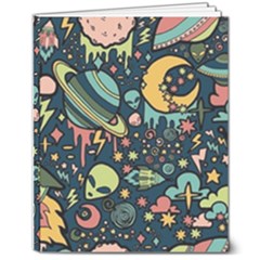 Alien Ocket Space Aesthetic Pattern 8  X 10  Softcover Notebook by pakminggu