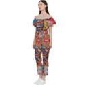 Comic Cartoon Pattern Bardot Ruffle jumpsuit View2