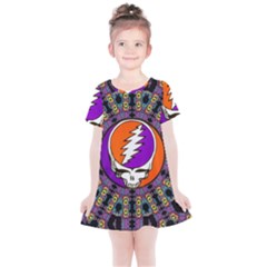 Gratefuldead Grateful Dead Pattern Kids  Simple Cotton Dress by Cowasu