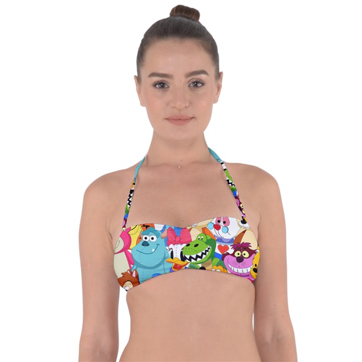 Illustration Cartoon Character Animal Cute Tie Back Bikini Top