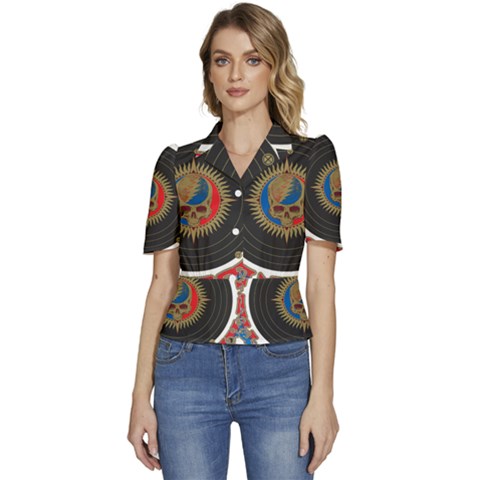 The Grateful Dead Puffed Short Sleeve Button Up Jacket by Cowasu