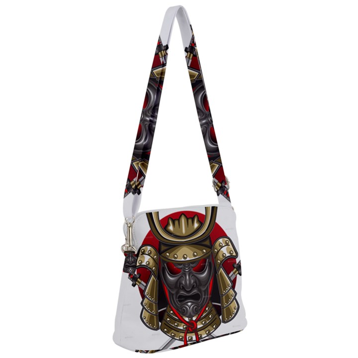 Samurai Katana Warrior Zipper Messenger Bag