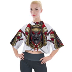 Samurai Katana Warrior Mock Neck T-shirt by Cowasu