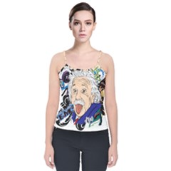 Albert Einstein Physicist Velvet Spaghetti Strap Top by Cowasu