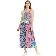 Brain-heart-balance-emotion Boho Sleeveless Summer Dress by Cowasu