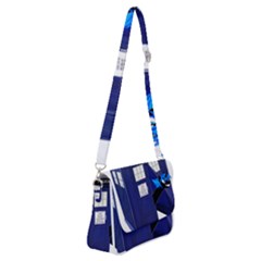 Tardis-doctor-who Shoulder Bag With Back Zipper by Cowasu