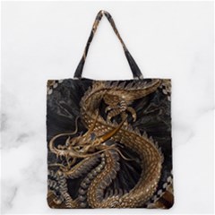 Fantasy Dragon Pentagram Grocery Tote Bag by Cowasu