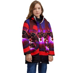 Science-fiction-cover-adventure Kids  Hooded Longline Puffer Jacket by Cowasu