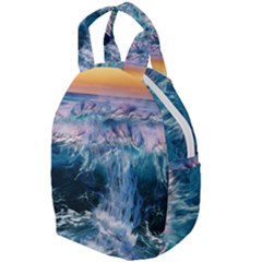 Sea-waves-ocean-water-beach-surf Travel Backpack by Cowasu