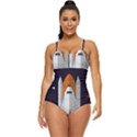 Rocket-space-universe-spaceship Retro Full Coverage Swimsuit View1