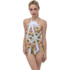 Pizza-slice-food-italian Go With The Flow One Piece Swimsuit by Sarkoni