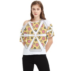 Pizza-slice-food-italian One Shoulder Cut Out T-shirt by Sarkoni