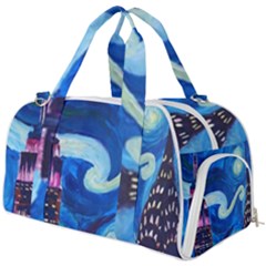 Starry Night In New York Van Gogh Manhattan Chrysler Building And Empire State Building Burner Gym Duffel Bag by Sarkoni