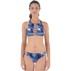 Unicorn Starry Night Print Van Gogh Perfectly Cut Out Bikini Set by Sarkoni