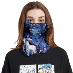 Unicorn Starry Night Print Van Gogh Face Covering Bandana (two Sides) by Sarkoni