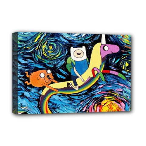 Cartoon Parody  Art Starry Night Van Gogh Deluxe Canvas 18  X 12  (stretched) by Sarkoni