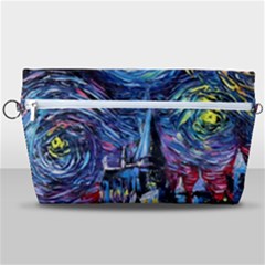 Castle Starry Night Print Van Gogh Parody Handbag Organizer by Sarkoni