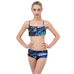 Spaceship Galaxy Parody Art Starry Night Layered Top Bikini Set by Sarkoni