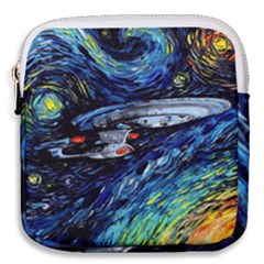 Spaceship Galaxy Parody Art Starry Night Mini Square Pouch by Sarkoni