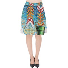 Game Starry Night Doctor Who Van Gogh Parody Velvet High Waist Skirt by Sarkoni