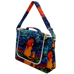 Lion Art Starry Night Van Gogh Box Up Messenger Bag by Sarkoni