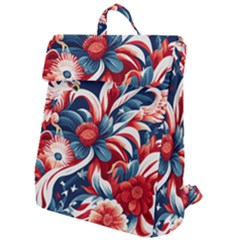 America Pattern Flap Top Backpack by Valentinaart