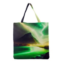 Aurora Lake Neon Colorful Grocery Tote Bag by Bangk1t