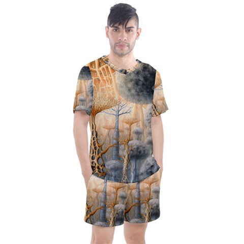 Garden Mushrooms Tree Flower Men s Mesh T-shirt And Shorts Set by Bangk1t