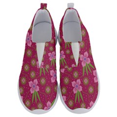 Flower Background Pattern Pink No Lace Lightweight Shoes by Ravend