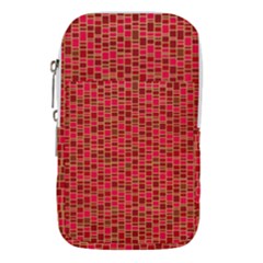 Geometry Background Red Rectangle Pattern Waist Pouch (small) by Ravend