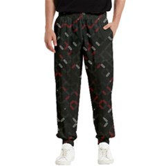 Abstract Dark Pattern Minimal Men s Elastic Waist Pants by Bedest